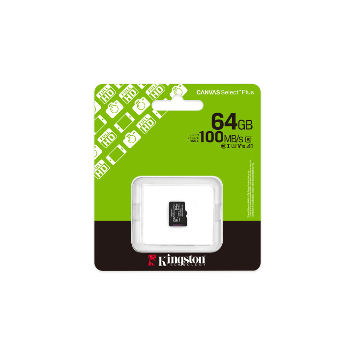 Kingston Canvas Select Plus Gen 3 — 64 Go, microSDXC — vue 3