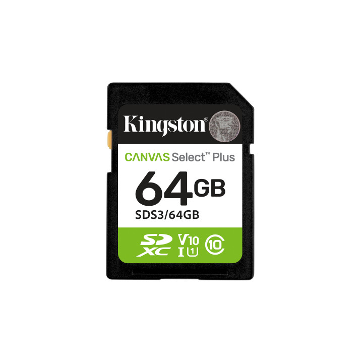 Kingston Canvas Select Plus Gen 3 — 64 Go, SDXC — vue 1