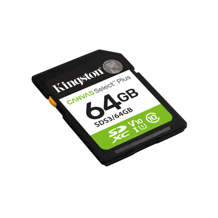 Kingston Canvas Select Plus Gen 3 — 64 Go, SDXC — vue 2