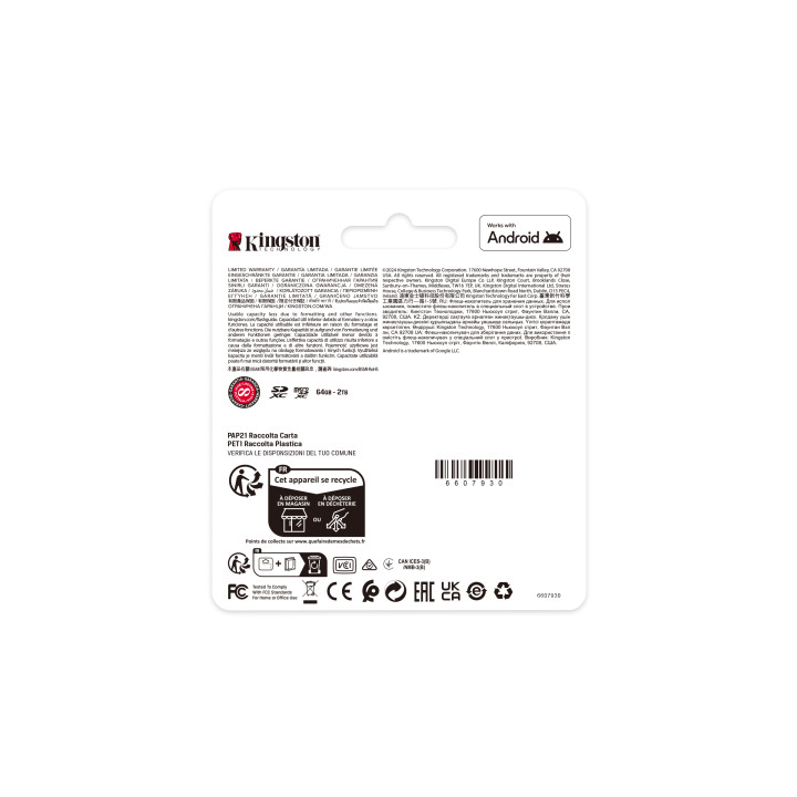 Kingston Canvas Select Plus Gen 3 — 64 Go, SDXC — vue 4