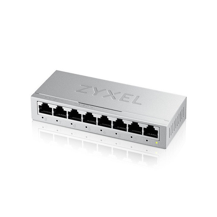 Zyxel GS-108B v5 — Switch bureautique 8 ports Gigabit boîtier métal