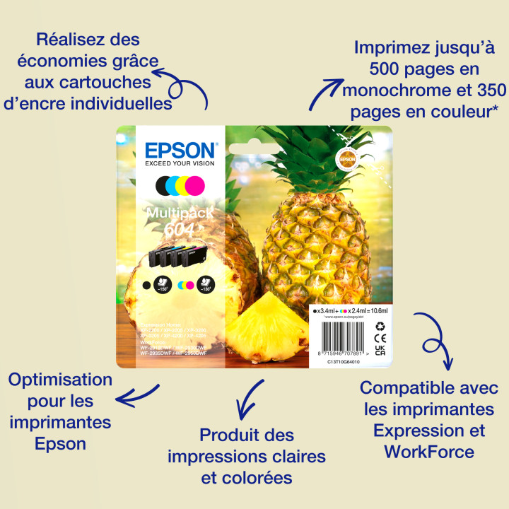 Epson 604 Pineapple Singlepack Black Ink — vue 1
