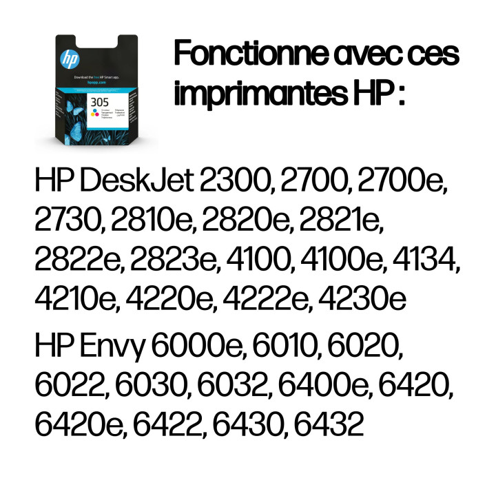 HP Cartouche d’encre trois couleurs 305 authentique — vue 2