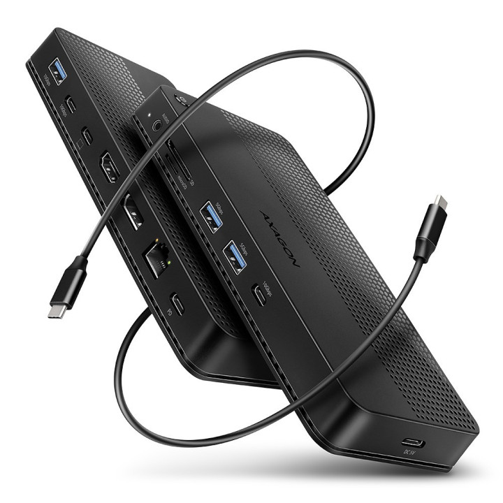 Station d accueil USB4 40Gbps Axagon HMC-U4 avec sortie vidéo 8K et charge 100W PD