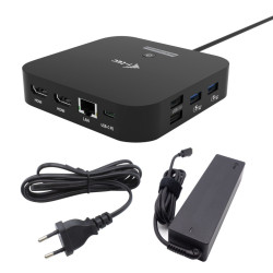 i-tec Dual Display — Station d'accueil USB-C HDMI et DisplayPort, PD 100 W
