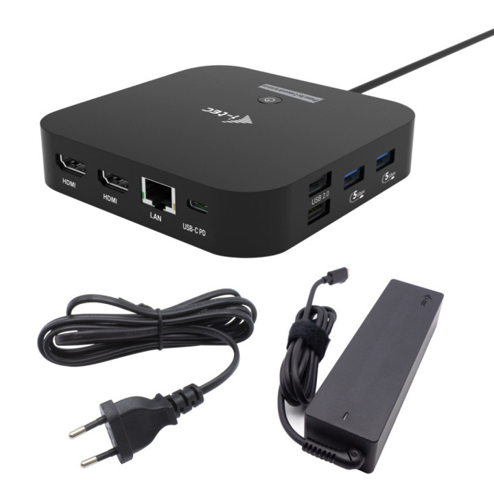 Station d accueil USB-C I-Tec Dual Display HDMI et DisplayPort avec alimentation 100W PD