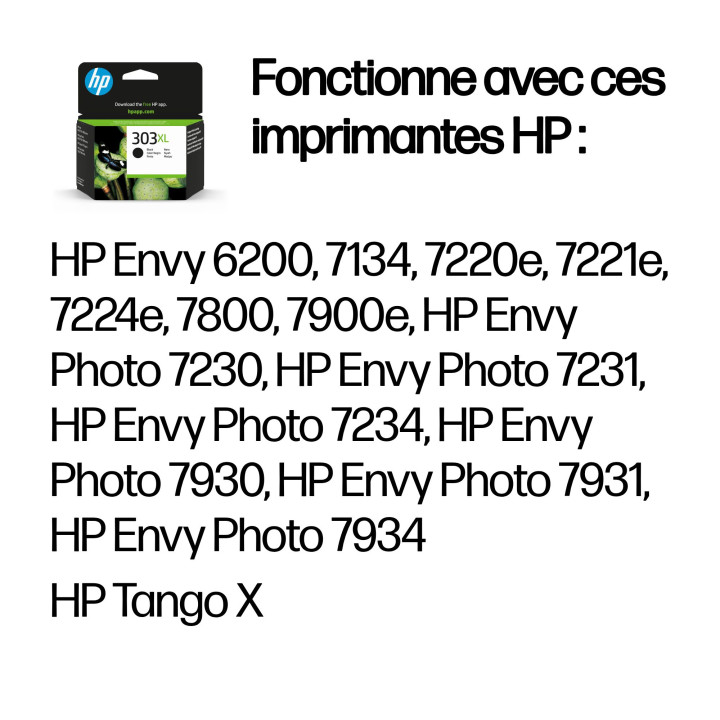 HP Cartouche d’encre noir 303XL grande capacité authentique — vue 2