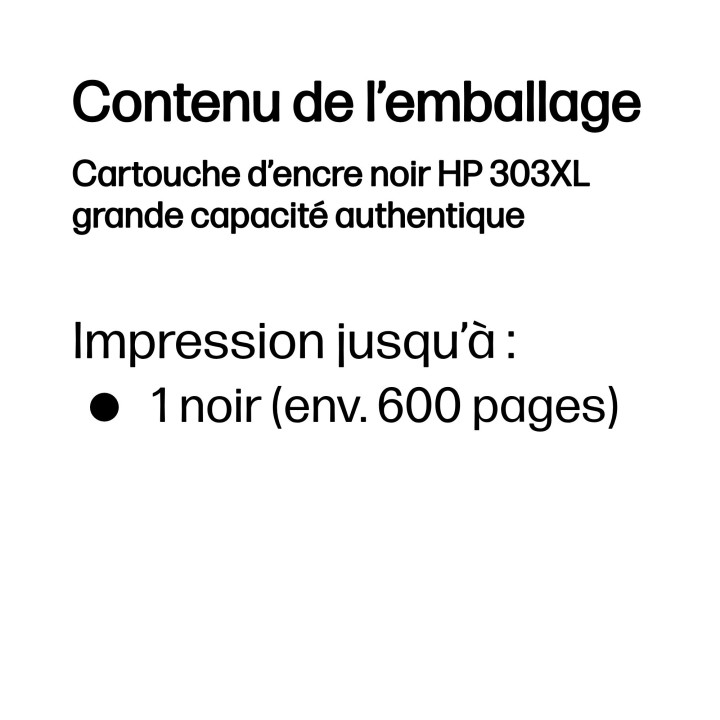 HP Cartouche d’encre noir 303XL grande capacité authentique — vue 3