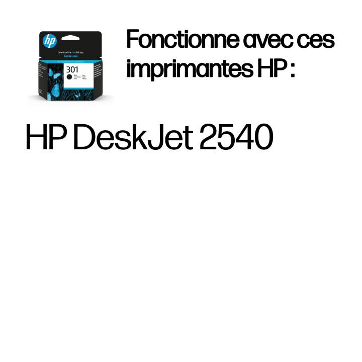 HP 301 cartouche d'encre noir authentique — vue 2