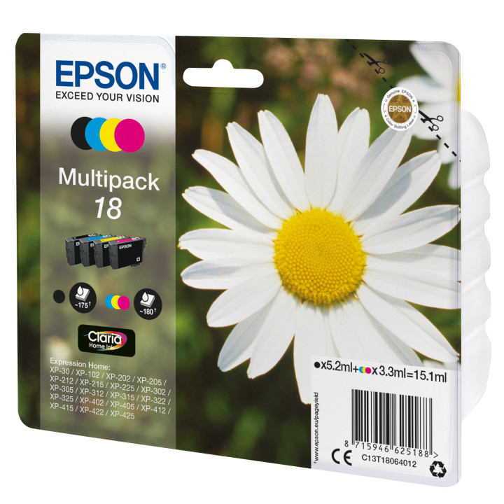 Epson Daisy Encre Claria Home multipack 4 couleurs Pâquerette 18 — vue 1