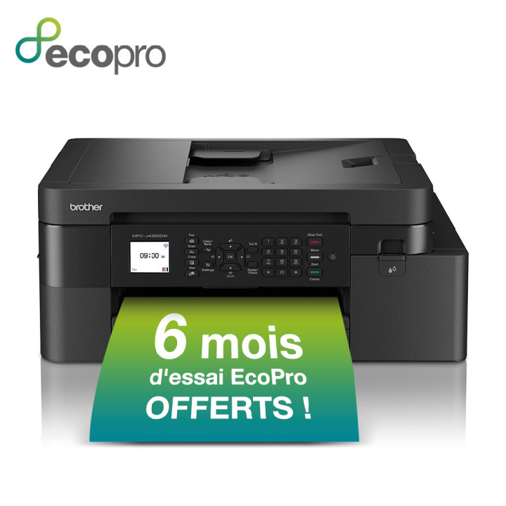 Brother MFC-J4350DW Imprimante jet d'encre multifonction 4-en-1 sans fil. Eligible au forfait EcoPro. — vue 2