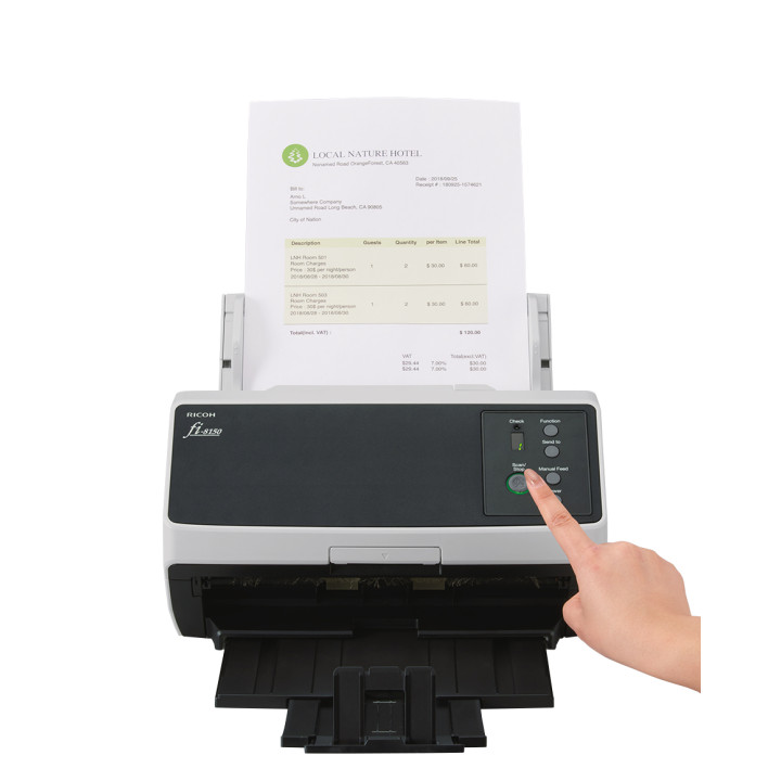 Ricoh FI-8150 Numériseur chargeur automatique de documents (adf) + chargeur manuel 600 x 600 DPI A4 Noir, Gris — vue 2