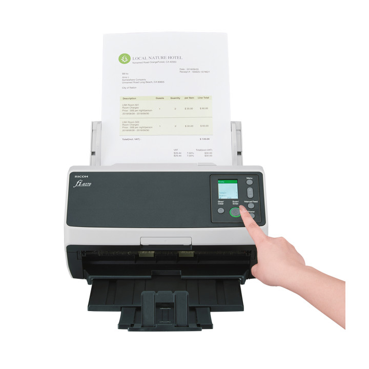 Ricoh fi-8170 Numériseur chargeur automatique de documents (adf) + chargeur manuel 600 x 600 DPI A4 Noir, Gris — vue 3