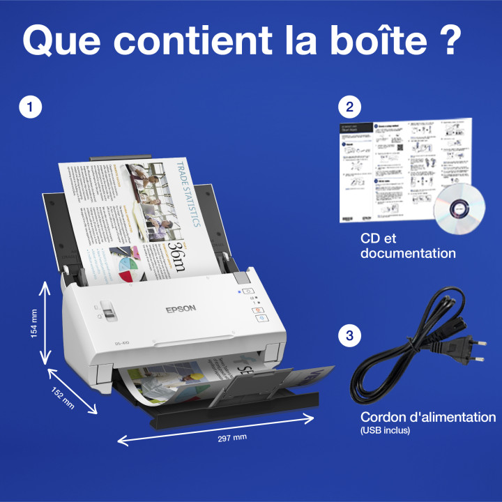 Epson WorkForce DS-410 — vue 3