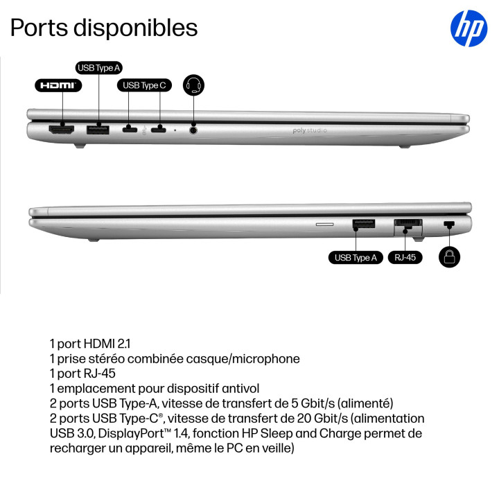 HP ProBook 4 G1iR 16 PC Intel Core 5 120U Ordinateur portable 40,6 cm (16") WUXGA 16 Go DDR5-SDRAM 512 Go SSD  — vue 5