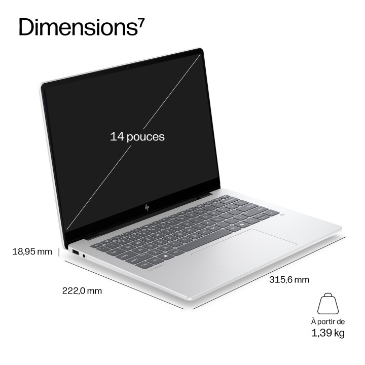HP E23LXET laptop Copilot+ PC Ordinateur portable 35,6 cm (14") WUXGA 16 Go DDR5-SDRAM 512 Go SSD Wi-Fi 7 (802 — vue 4