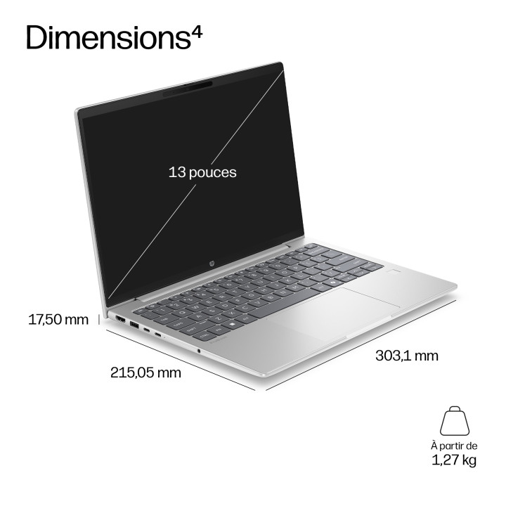 HP DX5X3AT laptop Intel Core 5 Ordinateur portable 33,8 cm (13.3") WUXGA 16 Go DDR5-SDRAM 512 Go SSD Wi-Fi 6E  — vue 5