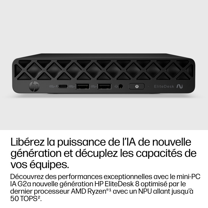 HP EliteDesk 8 Mini G2a Desktop Next Gen AI PC Copilot+ PC AMD Ryzen AI 5 16 Go DDR5-SDRAM 512 Go SSD Windows  — vue 5