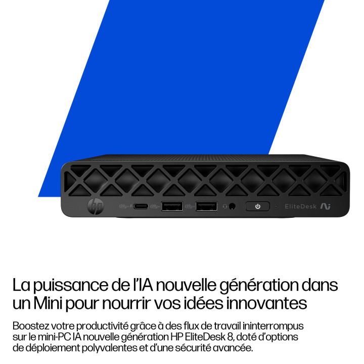 HP EliteDesk 8 Mini G1a Next Gen AI PC Copilot+ PC AMD Ryzen AI 7 350 24 Go DDR5-SDRAM 512 Go SSD Windows 11 P — vue 4