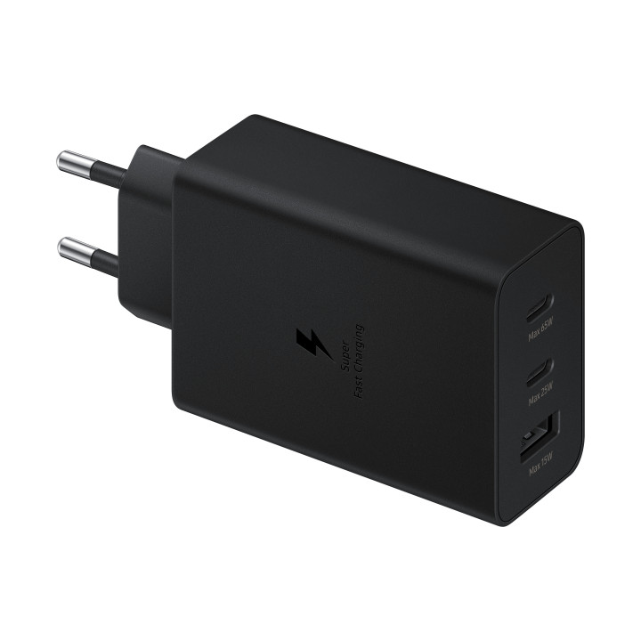 Samsung Trio chargeur 65 W — deux USB-C et un USB-A
