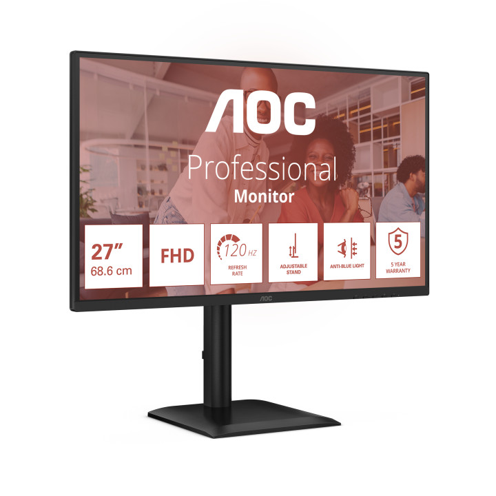 AOC 27E4U écran plat de PC 68,6 cm (27") 1920 x 1080 pixels Full HD LED Noir — vue 3