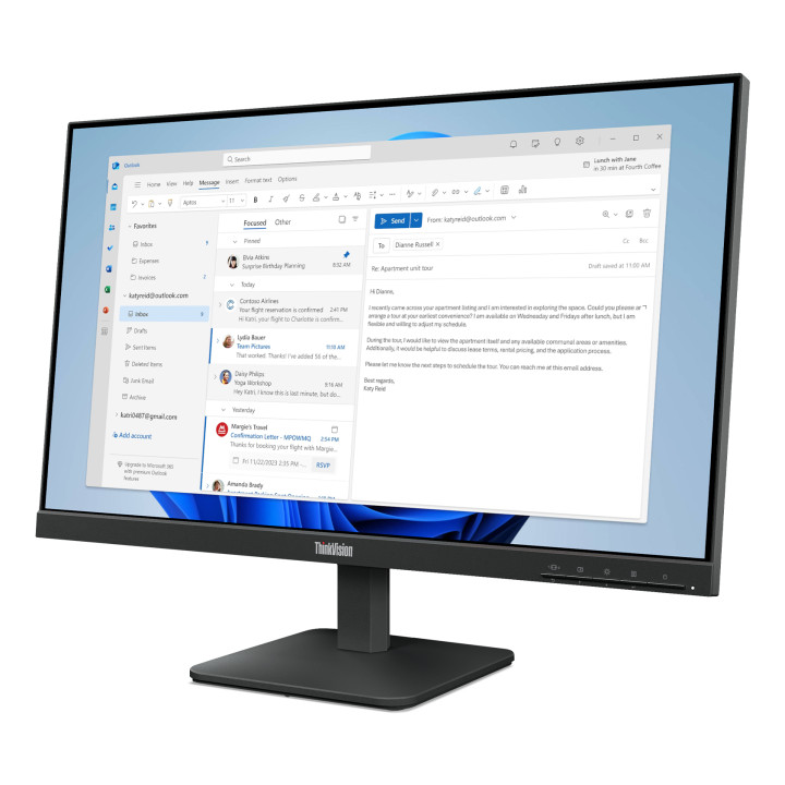 Lenovo ThinkVision S24-4e Moniteur — vue 3