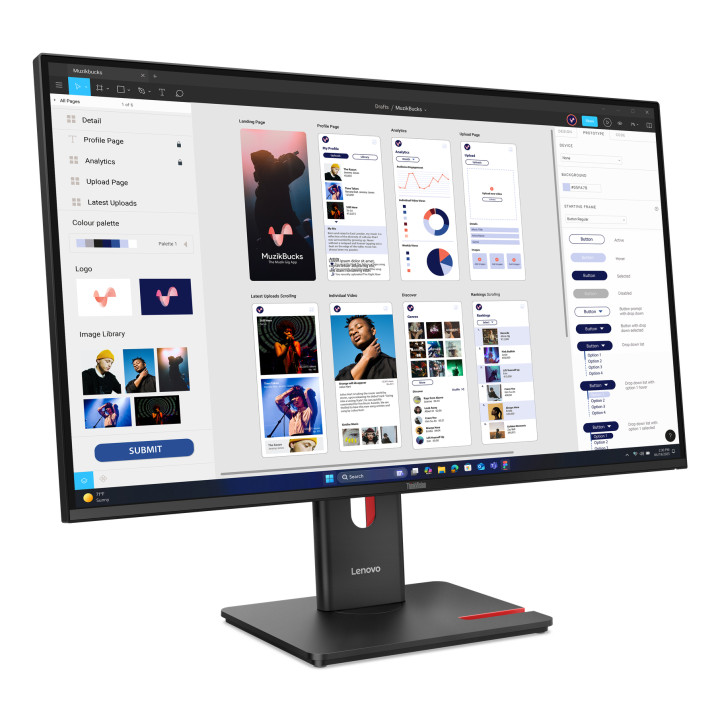 Lenovo ThinkVision T32UD-40 Moniteur — vue 3