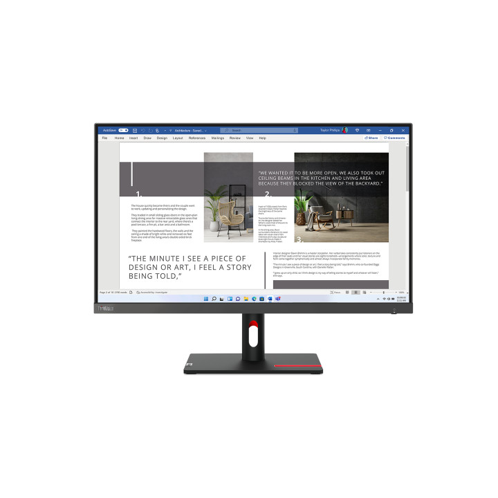 Lenovo ThinkVision S27i-30 écran plat de PC 68,6 cm (27") 1920 x 1080 pixels Full HD LED Gris — vue 1