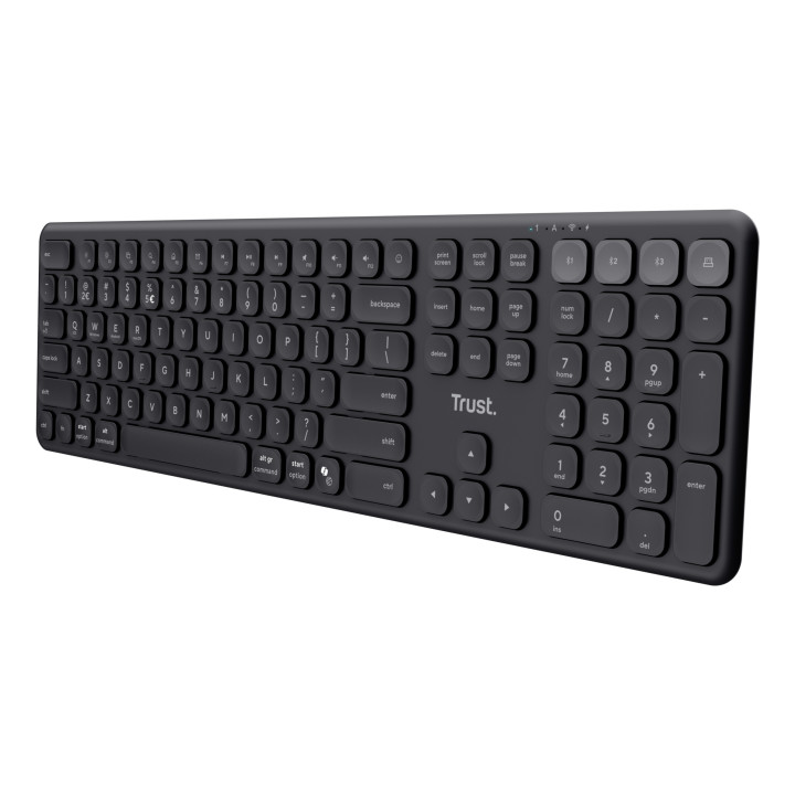 Trust Vaiya clavier maison/bureau RF sans fil + Bluetooth Français Noir — vue 1
