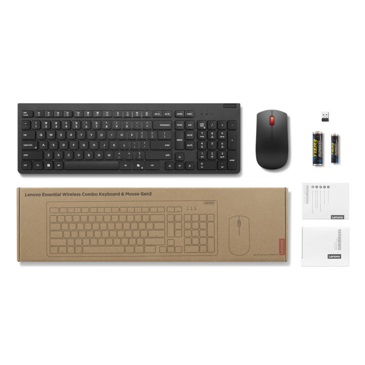 Lenovo 4X31R64464 clavier Souris incluse Bureau RF sans fil Français Noir — vue 2