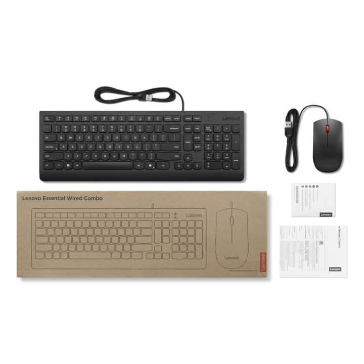 Lenovo 4X31R64411 clavier Souris incluse Universel USB Français Noir — vue 3