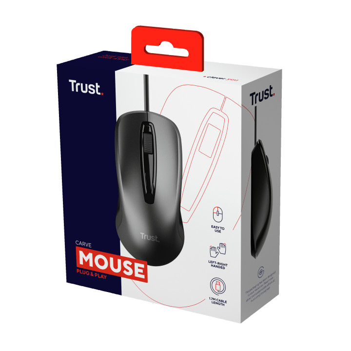 Trust Carve souris Bureau Ambidextre USB Type-A Optique 1200 DPI — vue 5