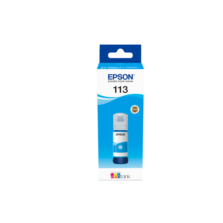 Epson 113 EcoTank Pigment Cyan ink bottle — vue 1