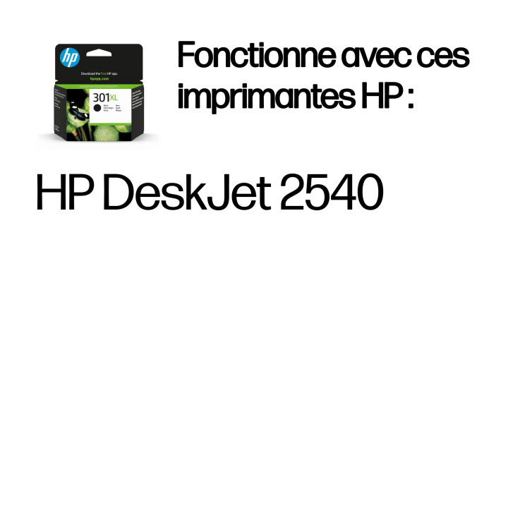 HP 301XL cartouche d'encre noir grande capacité authentique — vue 2