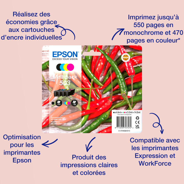 Epson Multipack 4-colours 503 Ink — vue 3