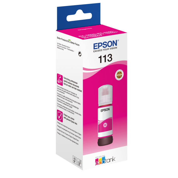 Epson 113 EcoTank Pigment Magenta ink bottle — vue 2