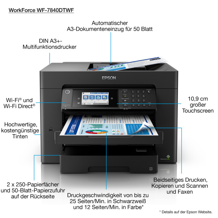 Epson WorkForce Pro WorkForce WF-7840DTWF — vue 3