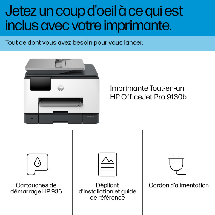 HP OfficeJet Pro 9130b Sans fil All-in-One Couleur Imprimante, Impression recto-verso copieur, scanner — vue 4