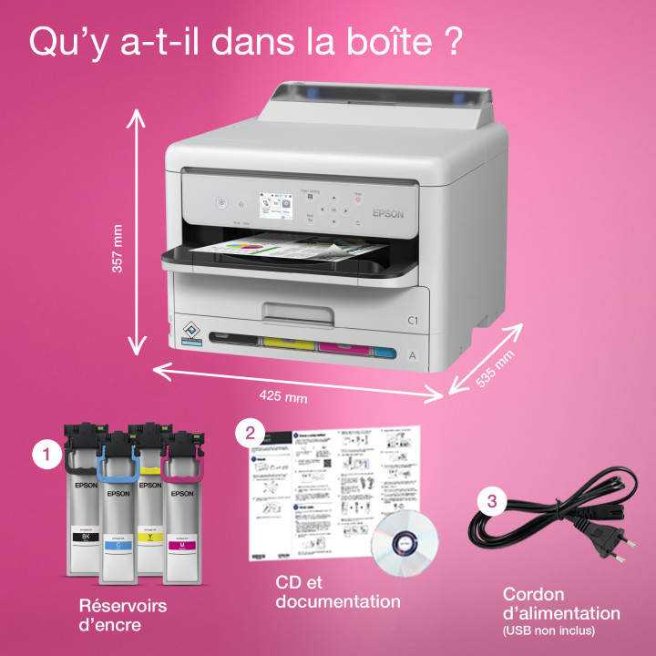 Epson WorkForce Pro WF-C5390DW — vue 3