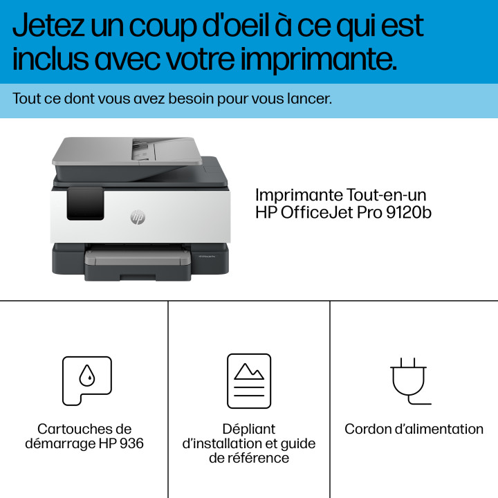 HP OfficeJet Pro 9120b Sans fil All-in-One Couleur Imprimante, Impression recto-verso copieur, scanner — vue 5