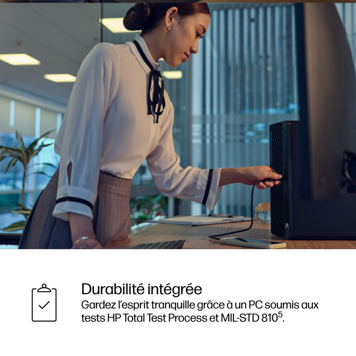 HP ProDesk 4 Tower G1i AI PC Intel Core Ultra 5 225 24 Go DDR5-SDRAM 512 Go SSD Windows 11 Pro Noir — vue 4