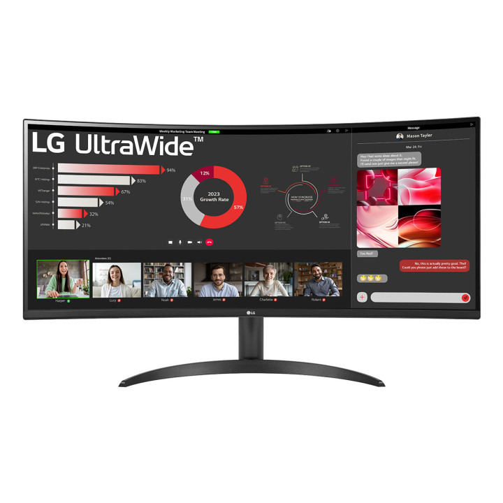 LG 34WR50QK-B écran plat de PC 86,4 cm (34") 3440 x 1440 pixels Wide Quad HD Noir — vue 1