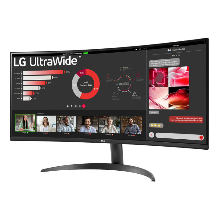 LG 34WR50QK-B écran plat de PC 86,4 cm (34") 3440 x 1440 pixels Wide Quad HD Noir — vue 2