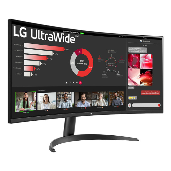 LG 34WR50QK-B écran plat de PC 86,4 cm (34") 3440 x 1440 pixels Wide Quad HD Noir — vue 4