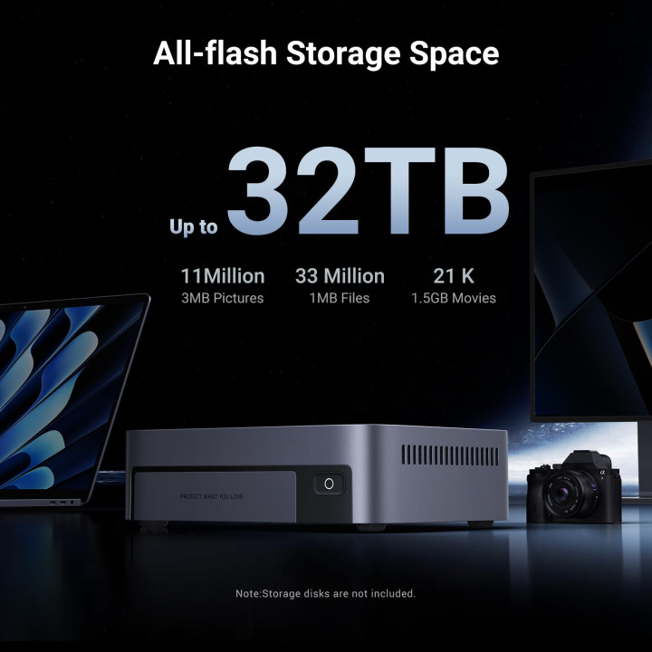 Ugreen DXP480T Plus NAS Bureau Intel® Core™ i5 8 Go DDR5 Gris — vue 3