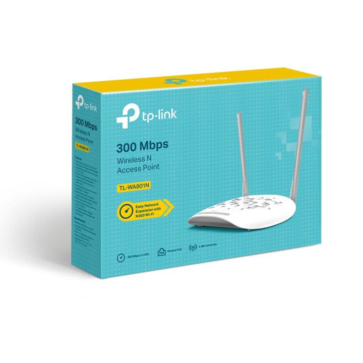 TP-Link TL-WA801N point d'accès réseaux locaux sans fil 300 Mbit/s Blanc Connexion Ethernet, supportant l'alim — vue 4