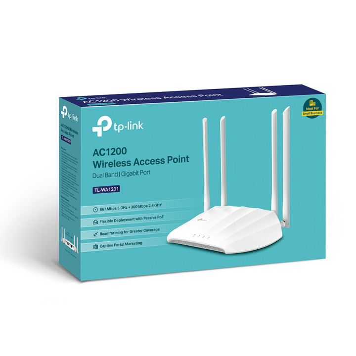 TP-Link TL-WA1201 point d'accès réseaux locaux sans fil 867 Mbit/s Blanc Connexion Ethernet, supportant l'alim — vue 3