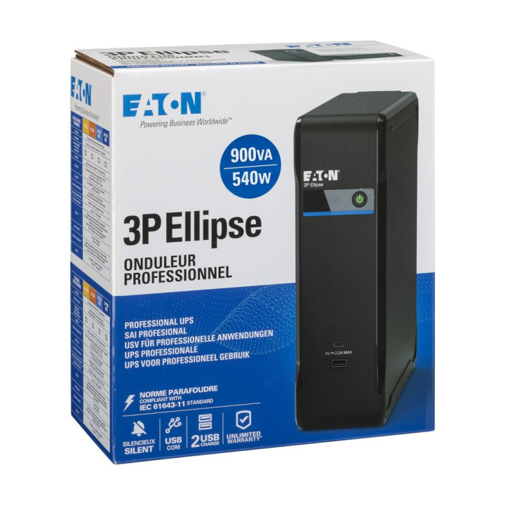 Eaton 3P Ellipse 900 alimentation d'énergie non interruptible Veille 0,9 kVA 540 W 4 sortie(s) CA — vue 4