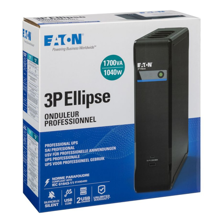 Eaton 3P Ellipse 1700 alimentation d'énergie non interruptible Veille 1,7 kVA 1040 W 8 sortie(s) CA — vue 2