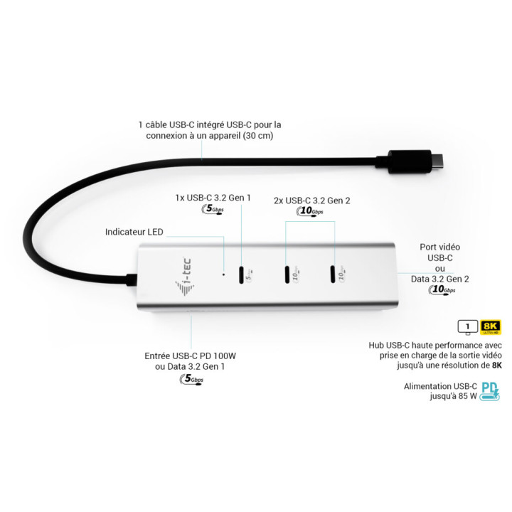 i-tec C31HUBMETAL8KPDPRO — vue 5